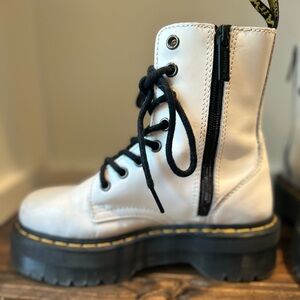 White Doc Martens with lifted souls